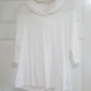 White patterned top with hood